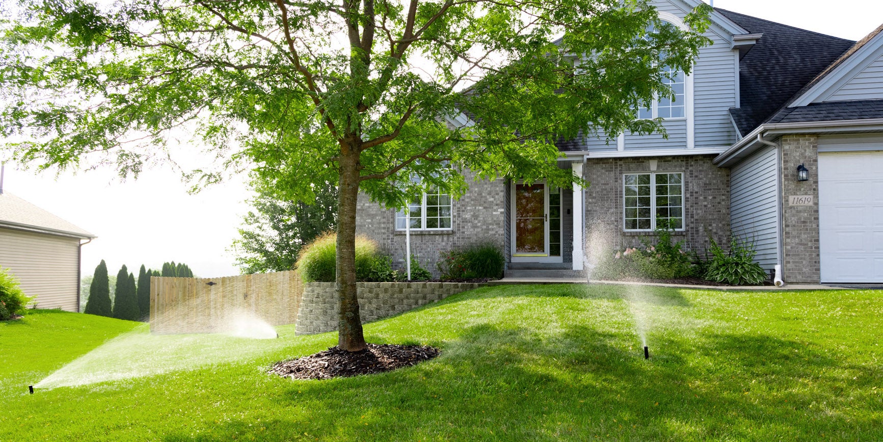 home with an automatic sprinkler system