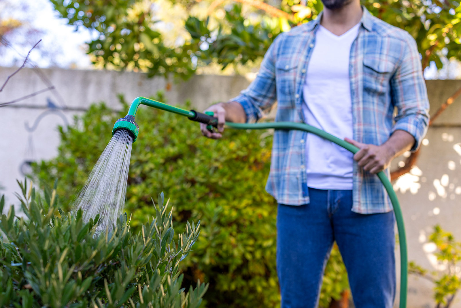 hand watering with irrigation wand