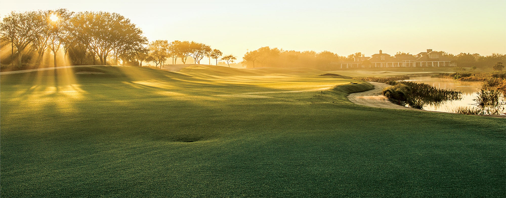 Golf course at sunrise