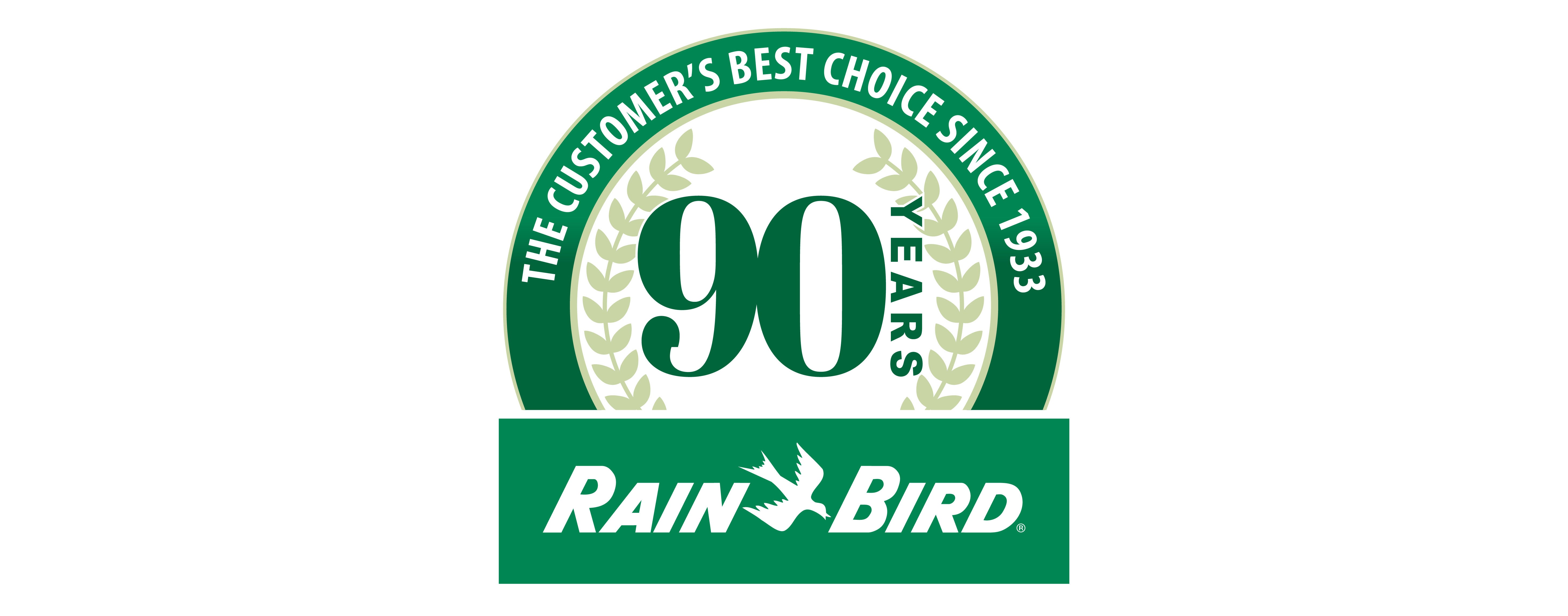 Rain Bird 90th Anniversary Logo Badge