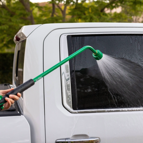 Spraying off car window