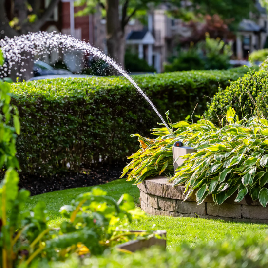 OtO Smart Sprinkler System in use