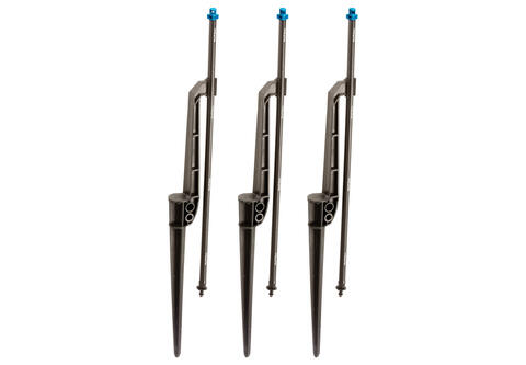 Close Coverage Fan Micro Spray on Adjustable Height Staked Riser