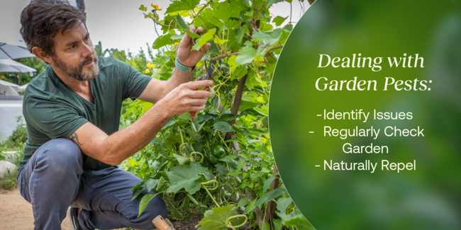 Man tending to garden