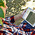 Farmer viewing ClimateMinder on iPad