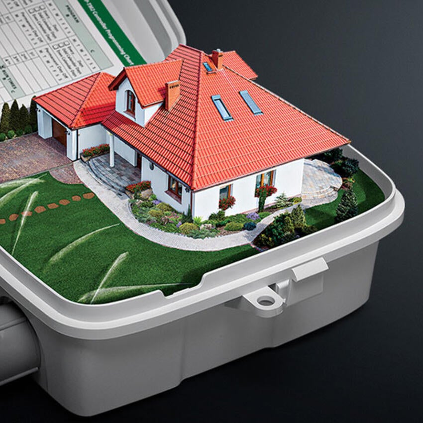 Mini house and yard in controller box