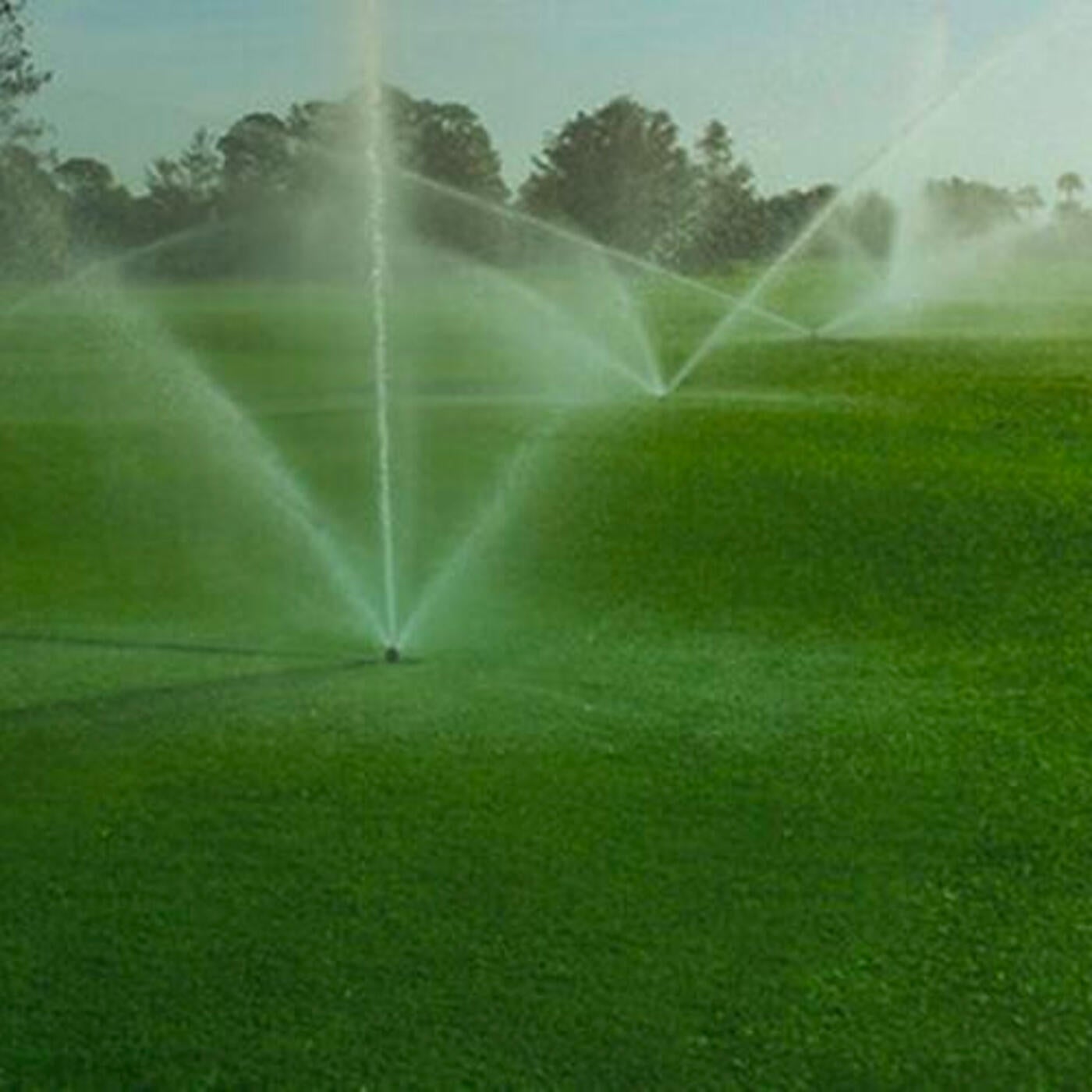 Sprinklers on golf course