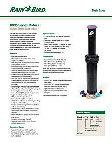 Rainbird 8005 Nozzle Chart